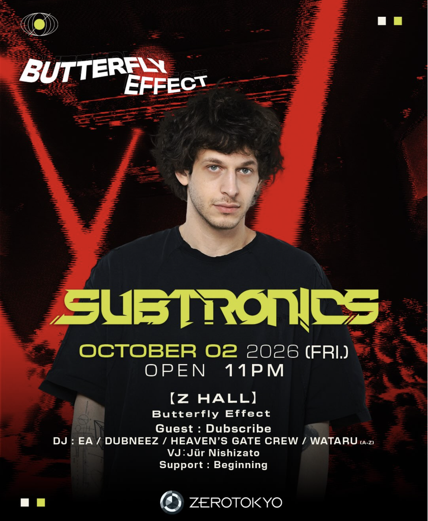 Subtronics — 2026-10-02 ZEROTOKYO 来日公演フライヤー