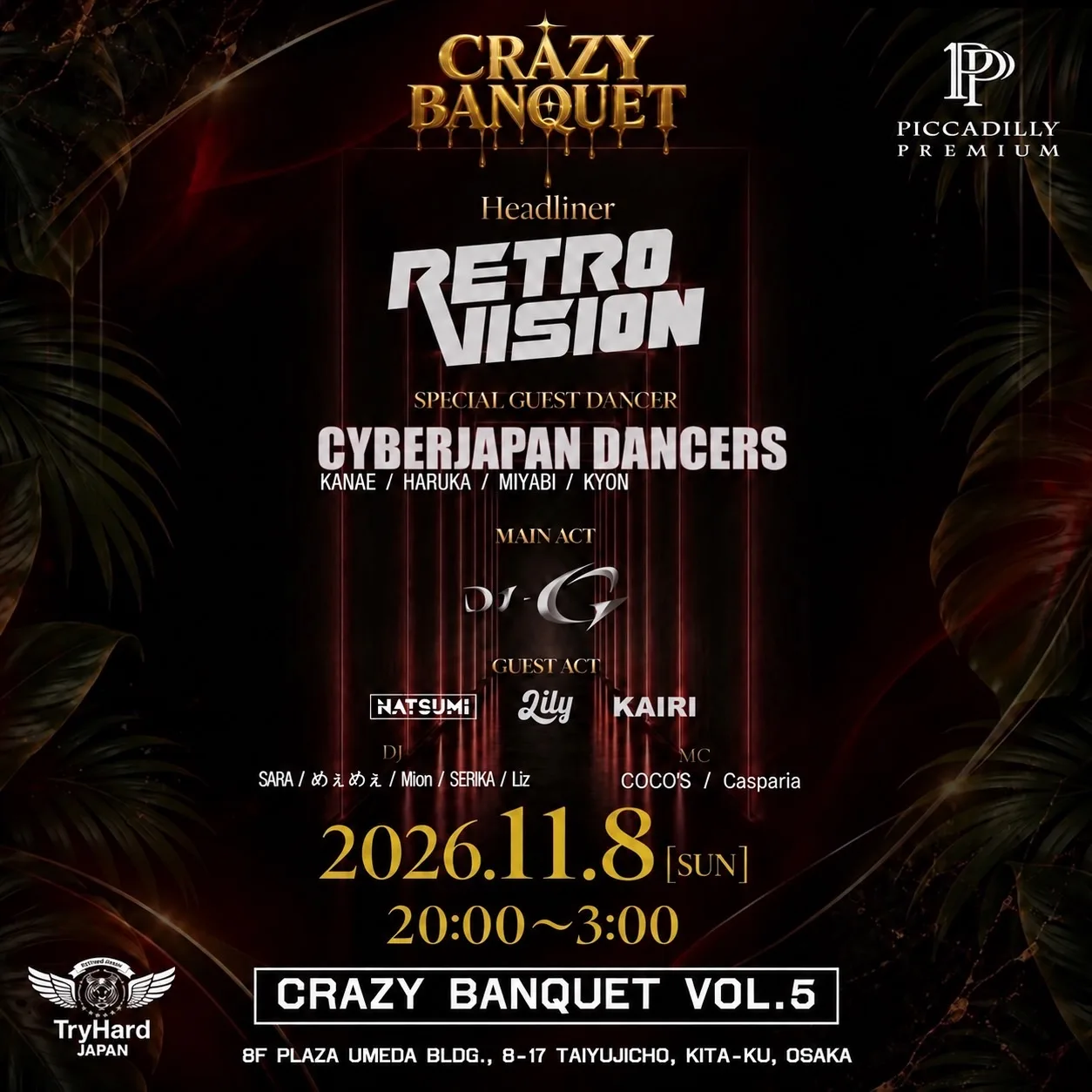 RETROVISION 来日公演　in 大阪 PICCADILLYの追加フライヤー